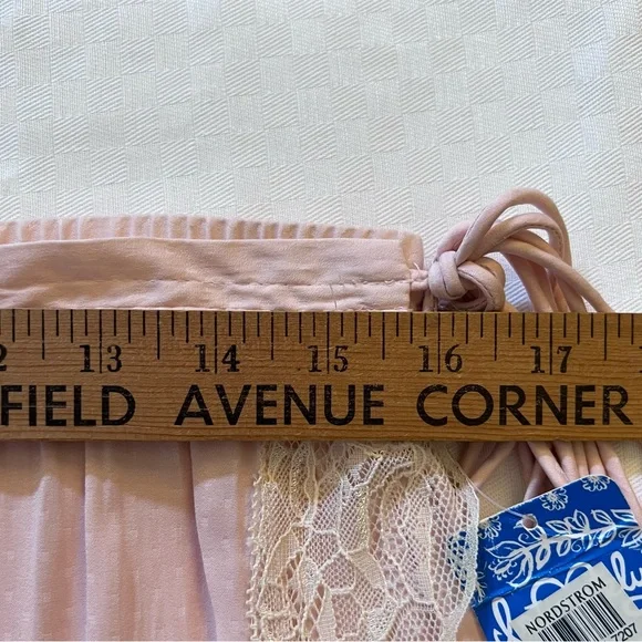 Intimately Free People Blush Pink Mini Light Polka Dot Slip with Lace Trim - Picture 11 of 12